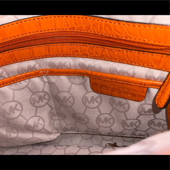 Vintage Michael Kors Orange 🍊 Croc 🐊 and Canvas - Picture 12 of 15